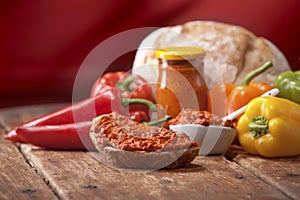 Traditional pepper relish from the Balkans