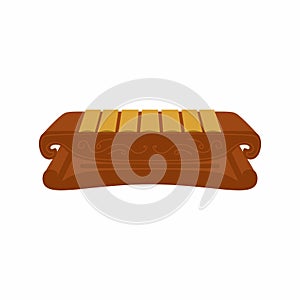 Traditional percussion instrument of demung. One of the gamelan instruments. Indonesian percussion instrument in cartoon design