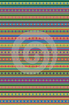 Traditional Peruvian, Bolivian Woven Textile pattern. Folk Tribal Seamless Pattern. Vector. photo