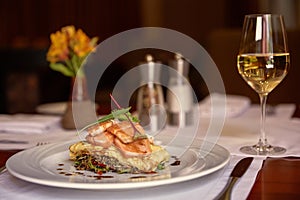 Traditional Peruvian Fish Trucha Served in a Restaurant