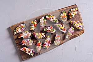 Traditional  Peruvian food background with mussels photo