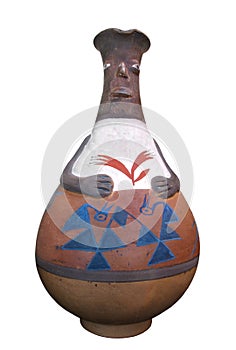 Traditional Peruvian Indian pottery isolated photo