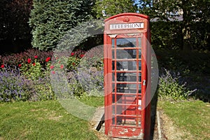 Traditional phone box in Yorkshire town