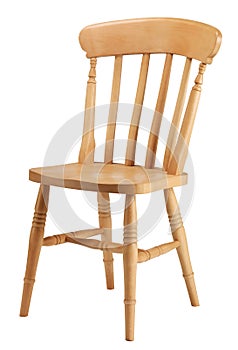 A traditional pine kitchen chair
