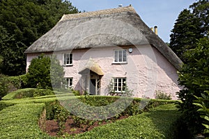 Traditional pink painted english cottage