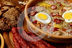 Traditional polish Easter soup Zurek