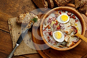 Traditional polish Easter soup Zurek