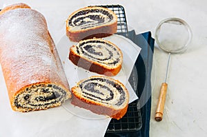 Traditional polish festive pastry - Makowiec- Poppy seed roll co