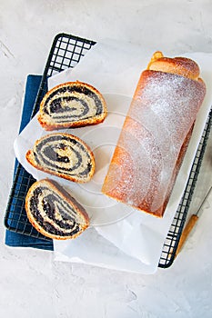 Traditional polish festive pastry - Makowiec- Poppy seed roll co