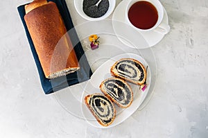 Traditional polish festive pastry - Makowiec- Poppy seed roll se