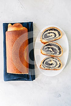 Traditional polish festive pastry - Makowiec- Poppy seed roll se