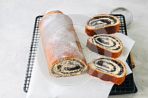 Traditional polish festive pastry - Makowiec- Poppy seed roll se