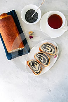 Traditional polish festive pastry - Makowiec- Poppy seed roll, t