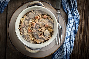 Traditional polish sauerkraut bigos