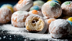 Traditional polish sweets doughnuts . Generative Ai