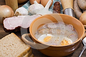 Traditional polish Zurek, easter soup.