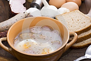 Traditional polish Zurek, easter soup.