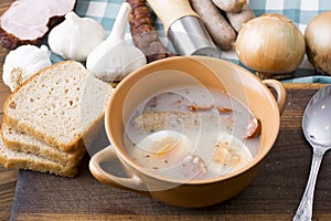 Traditional polish Zurek, easter soup.