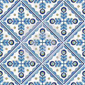 Traditional Portugal Lisbon azulejo ceramic cement  tiles pattern