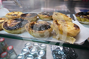 Traditional portugese pastel de nata pastry