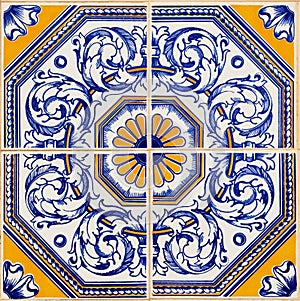 Traditional Portuguese azulejos photo