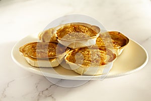 Traditional Portuguese cheesecakes called Queijadas de Sintra