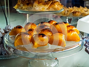 Portuguese conventual sweet called Castanha De Ovo from Alcobaca, Portugal photo