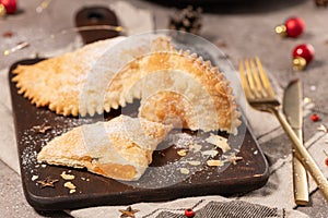 Traditional portuguese conventual sweet called Cristas de Galo from Vila Real, Portugal