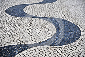 Traditional portuguese pattern on the city floor