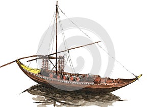 Traditional Portuguese rabelo boat