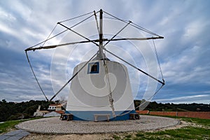 A traditional Portuguese windmill near the Algarve town of Odeceixe, Portugal