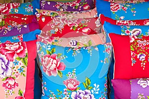 Traditional printed cloth pillows