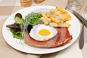Gammon steak with a fried egg