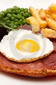 Gammon steak with a fried egg