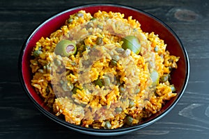 Bowl of Arroz Con Gandules photo