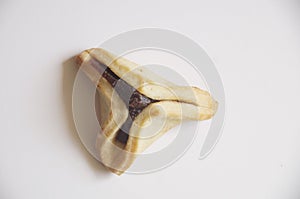 Traditional purim triangular pastry stuffed with figs