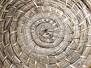 Traditional rattan weave texture wicker, circle weave, spiral weave