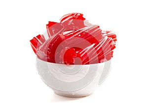 Traditional Red Licorice Pieces Isolated on a White BackgroundRed Licorice Pieces Isolated on a White Background