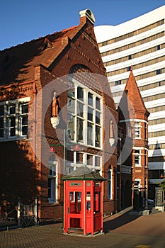 Traditional red telephone booth