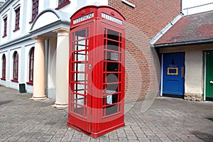 Traditional red telephone box