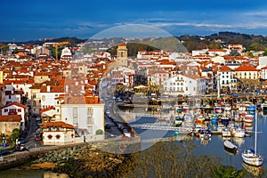 Traditional basque houses in the Old Town of Saint Jean de Luz, photo