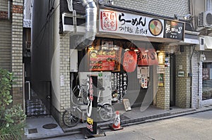 Kyoto, 13th may: Traditional Restaurant from Shopping street Shinjo Dori in Gion or Geisha district from Kyoto City in Japan