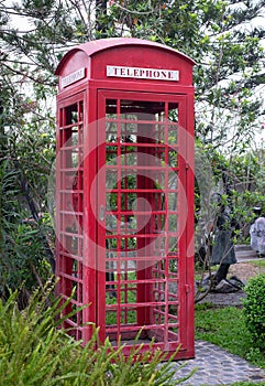 Traditional retro telephone booth