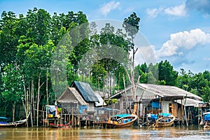 Traditional river house koh klang. Location: Krabi, Thailand.