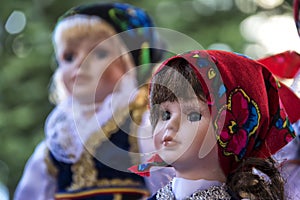 Traditional romanian ceramic face doll