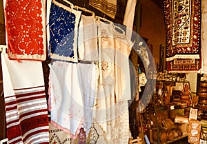 Traditional romanian clothes and souvenirs