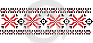 Traditional Romanian folk art knitted embroidery pattern. Vector photo