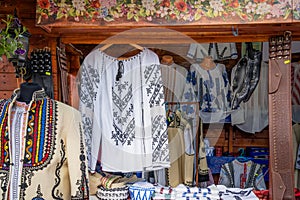 Traditional Romanian Folk Costumes exhibition. Hand made traditional costumes