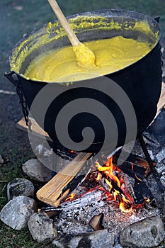 Traditional Romanian food, polenta