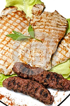 Traditional romanian grilled meat